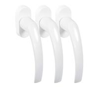 JUVA Poignée de fenêtre blanc | Poignée de fenêtre en plastique sur rosace ovale | Olive oscillo-battante sans cylindre de fermeture | 3 Pièces