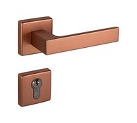 JUVA Poignee de Porte en Aluminium | PUSH 1317 | 1 Pièce Poignée de porte carrée | Bronze Antique Cuivre Mat | Garnitures de porte vintage pour portes intérieures | PZ - Cylindre