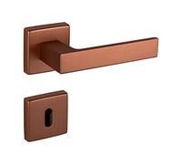 JUVA Poignee de Porte en Aluminium | PUSH 1317 | 1 Pièce Poignée de porte carrée | Bronze Antique Cuivre Mat | Garnitures de porte vintage pour portes intérieures | BB - Barbe Colorée