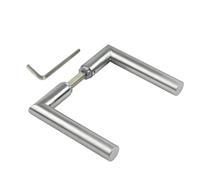 JUVA Poignee de Porte | L 1802 | 1 Paire - Poignées avec tige | Acier Inox Mat | Poignée de porte en onglet | Paire de béquilles de porte de chambre pour garnitures à rosaces à rajouter