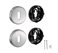 JUVA Rosace de n acier inoxydable mat massif | H8550 | 1 paire - Paire de rosaces de porte Cache pour portes de chambre | Porte de chambre - Oval avec matériel de fixation