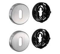 JUVA Rosace de Clé | H8550 | 1 Paire de rosaces de porte | Acier Inoxydable Mat Massif | BB-Buntbart porte intérieure avec matériel de fixation | Ferrure de porte ronde | Cache pour portes de chambre