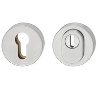 JUVA Rosace de protection pour porte d'entrée avec protection contre les tirs - Rosace de protection en acier inoxydable - H9060 - Cylindre profilé - 1 paire de rosettes rondes avec vis