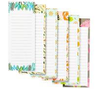 Juvale Blocs-notes Magnétiques, Lot de 6 Blocs-notes avec Aimant pour les Listes de Courses, de Choses à Faire, Motifs Floraux, 9 x 23 cm chacun, Aimanté