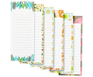 Juvale Blocs-notes Magnétiques, Lot de 6 Blocs-notes avec Aimant pour les Listes de Courses, de Choses à Faire, Motifs Floraux, 9 x 23 cm chacun, Aimanté