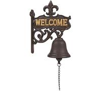 Juvale Cloche de dîner en fonte pour porte d'entrée extérieure, porche, cloche de bienvenue Style antique et vintage pour décoration d'intérieur (noir, 17 x 22,6 x 2 cm)