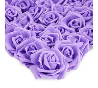 Juvale Lot de 100 Fleurs artificielles Violettes en Vrac sans Tige en Mousse pour Mariage, décoration, Bouquet (7 cm)