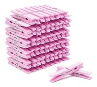 Juvale Lot de 100 pinces à linge en bois pour décoration de salle de classe, roses, modernes - Pinces à linge, pinces à photo et pinces à linge artisanales