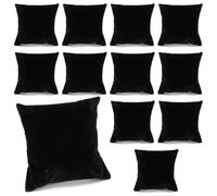 Juvale Lot de 12 Coussins en Velours pour présentation de Bijoux, Noir, 7,6 x 7,6 cm