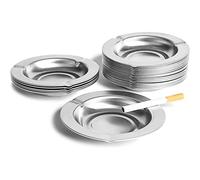 Juvale - Lot de 24 cendriers ronds en acier inoxydable