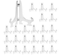 Juvale Lot de 24 mini chevalets transparents pour afficher des photos, des carreaux d coratifs et des marque-places de mariage (4 po)