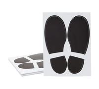 Juvale Lot de 32 paires d'autocollants pour sol en vinyle noir avec motif de chaussures - Feuilles de 20,3 x 15,2 cm - Autocollants de sol et décalcomanies d'impression de pieds pour salles de classe