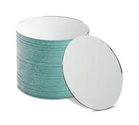 Juvale Lot de 50 miroirs ronds en verre de 10,2 cm pour travaux manuels, bleu moderne - Fournitures d'artisanat pour centres de table et décoration d'intérieur
