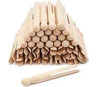 Juvale Lot de 50 pinces à linge en bois - 10,9 x 1,3 cm - Marron clair - Épingles à linge robustes en bois pour l'extérieur