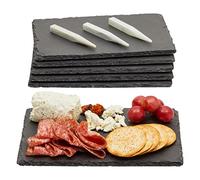 Juvale Mini planche à fromage (ensemble de 6 pièces) - planches à charcuterie, fromage et planche de service, 3 craies fournies, 15,2 x 0,25 x 22,2 cm