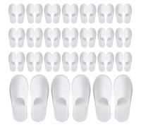 Juvale Pantoufles Antidérapantes Jetables, 24 Paires de Pantoufles Blanches à Bout Fermé pour Clients d'Hôtels, Spas, Chaussons Jetables Unisexes, Jusqu'à la taille 43 Homme Femme, Blanc