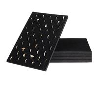 Juvale Plateaux de Présentation pour Bagues en Velours, Lot de 5 Porte-bagues en Mousse avec 100 Emplacements Chacun, 34 x 23 cm