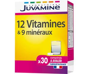 Juvamine 12 Vitamines Et 9 Minéraux 30 Comprimés À Avaler