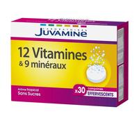 Juvamine 12 Vitamines et 9 Minéraux 30 comprimés effervescents