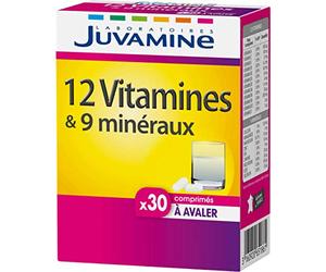 JUVAMINE 21 Vitamines & Minéraux - Fatigue, Énergie & Vitalité - 30 Cpr | Multivitamines, Vit A, B, C, D, E, Calcium, Magnésium, Fer, Système nerveux, Assimilation Optimisée, Fabriqué en France
