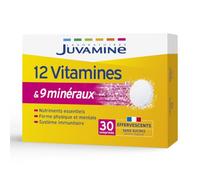 Juvamine 12 Vitamines et 9 Minéraux 30 comprimés effervescents