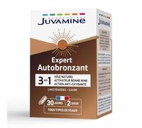 Juvamine Autobronzant Expert 3 en 1 – Caroténoïdes – 60 gélules (30 jours)