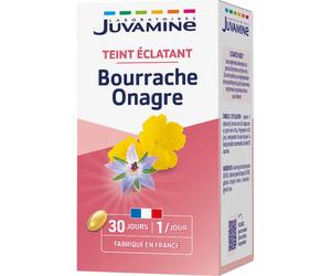 Juvamine Beauté Bourrache Onagre Teint Éclatant Huiles 100% Naturelles 30 Capsules