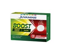 JUVAMINE - BOOST Ginseng de Sibérie et Taurine - Tonifiant Physique et Intellectuel - Arôme Bubble Gum - 30 Comprimés Effervescents - Fabriqué en France