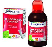 JUVAMINE - Brûle-Graisse Elimination - A base de Chrome, Guarana, Queue de Cerise et Maté - 14 Sticks Minceur & SOS Brûleur de Graisse - 500 ml