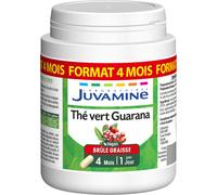 Juvamine Brûle-Graisse Thé Vert Guarana 1600mg Format Cure Longue 120 Gélules Végétales
