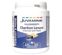 Juvamine Charbon & Levure – Digestion, Gaz intestinaux, Ballonnements – 120 gélules