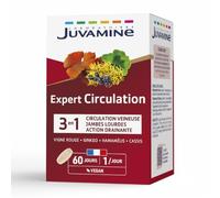 JUVAMINE Circulation Sanguine, Jambes Légères, Vigne Rouge, Cassis - 60 Cpr