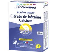 Juvamine Citrate De Bétaïne Calcium Arôme Citron 24 Comprimés Effervescents