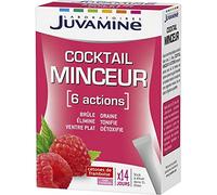 Juvamine Cocktail Minceur 6 Actions Brûle Élimine Ventre Plat Draine Tonifie Détoxique Goût Framboise (lot de 2)
