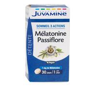 Juvamine Détente Sommeil 3 Actions Mélatonine Passiflore 30 Comprimés