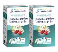 JUVAMINE - Draineur Actif - Queue de Cerise et Reine des Prés - Favorise l'Elimination Rénale de l'Eau - 50 gélules d'origine végétale - Programme de 25 Jours - Fabriqué en France (Lot de 2)
