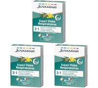 JUVAMINE - Expert Voies Respiratoires - Facilite la respiration - Système immunitaire - Adoucit la gorge - Eucalyptus - Erysimum - Vitamine C - 30 jours - Fabriqué en France (Lot de 3)