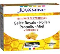 Juvamine Complément alimentaire Gelée royale – Pollen, Propolis, Miel, Vitamine C – 10 ampoules 10 ml