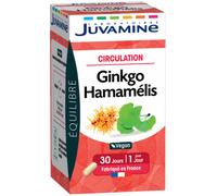 JUVAMINE - Ginkgo Hamamélis - Circulation - Favorise la Sensation de Jambes Légères - 30 Gélules d'origine végétale - 1 Gélule par Jour - Fabriqué en France