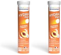 JUVAMINE HydraPeps Électrolytes + Vitamine C - Hydratation, Pêche - 20 Cpr (Lot de 2)