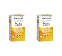 JUVAMINE Levure de Bière, Beauté de la peau, des cheveux et des ongles, Vitalité, Vitamines B1, B2, B3, B5, B6, B8, B9 et B12 + Zinc, Programme de 50 jours, Fabriqué en France (Lot de 2)