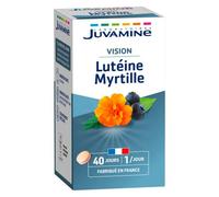 JUVAMINE - Lutéine, Myrtille et Vitamines A et B2 - Santé des Yeux - Contribue au Maintien d'une Vision Normale - Programme de 40 Jours - Fabriqué en France