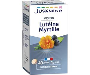 JUVAMINE - Lutéine, Myrtille et Vitamines A et B2 - Santé des Yeux - Contribue au Maintien d'une Vision Normale - Programme de 40 Jours - Fabriqué en France
