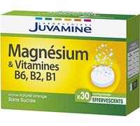 Juvamine - Magnésium & Vitamines B6 B2 B1 - Arôme naturel orange, sans sucres - 30 comp effervescents