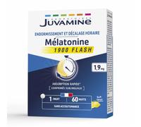 JUVAMINE - Mélatonine Flash - Mélatonine 1,9 mg - Endormissement - Décalage horaire - Sans accoutumance - Programme 60 nuits - Comprimés Sublinguaux - Goût citron - Fabriqué en France