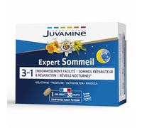 Juvamine Complément sommeil 3 en 1 – Mélatonine et plantes – 30 comprimés à sucer