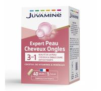 Juvamine Peau Cheveux Ongles Force + Beauté – Zinc et vitamines – 40 gélules