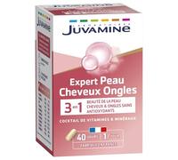 Juvamine Peau Cheveux Ongles Force + Beauté – Zinc et vitamines – 40 gélules