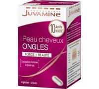 Juvamine Peau Cheveux Ongles Force Et Beauté Cocktail De Vitamines Et Minéraux 40 Gélules