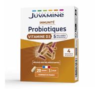 JUVAMINE PROBIOTIQUES VITAMINE D Immunité 20 gélules gastro-résistantes